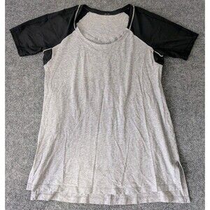 Lululemon Raglan Short Sleeve T Shirt Top Women's Sz 8 Activewear Gray Black